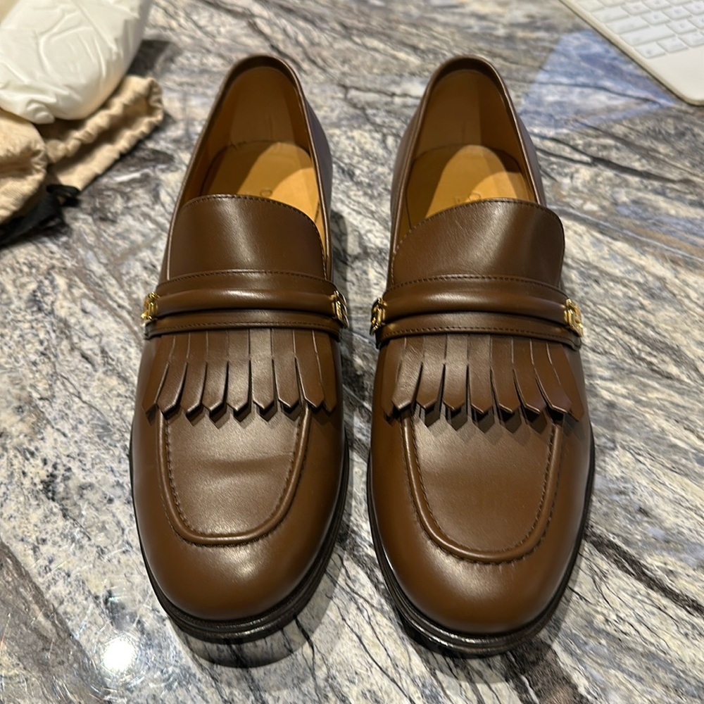 GUCCI BRAND NEW WAXED CALF BROWN SUGAR LOAFERS - Gucci size 7.5/US 9